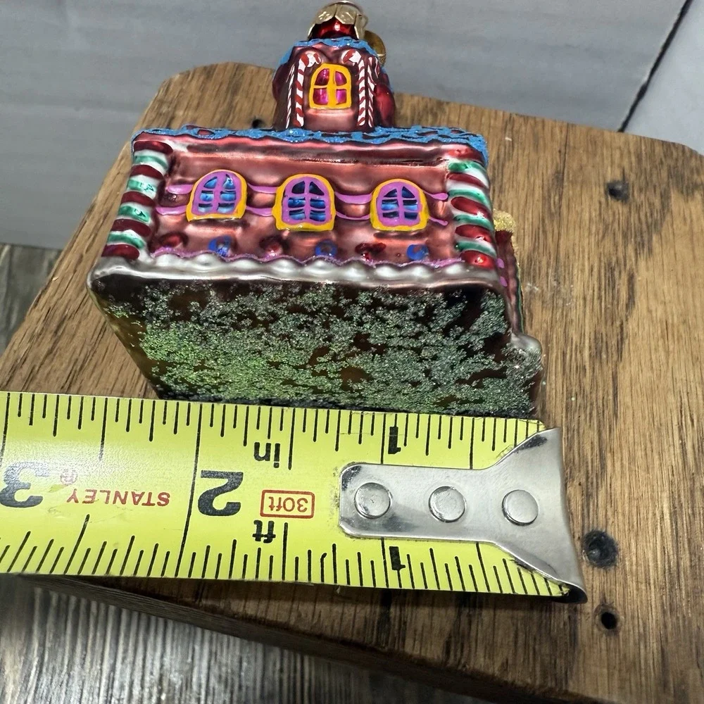 1999 Christopher Radko Candyland Corner Building Ornament Mercury Glass‎